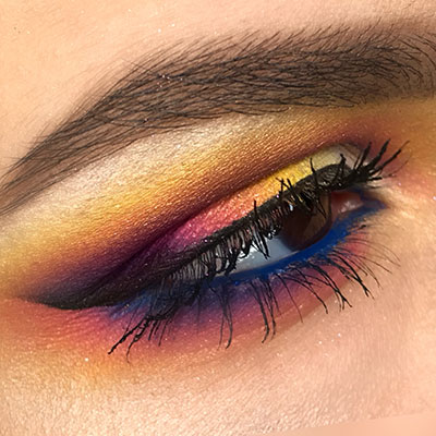 Color MakeUp Пример цветного яркого макияжа глаз - Angel Studio
