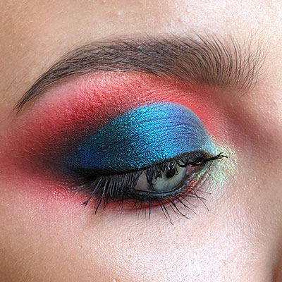 Color MakeUp Пример цветного яркого макияжа глаз - Angel Studio
